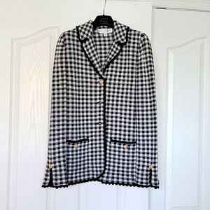 St. John by Marie Gray Women's Black and White checkered Blazer Size 8